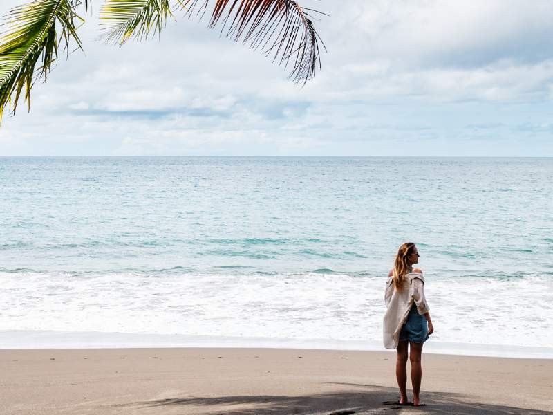 Woman standing on coast at SCP