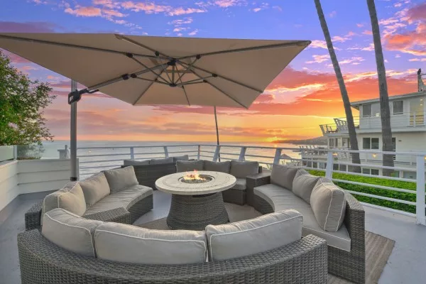 Sunset on the ocean view patio