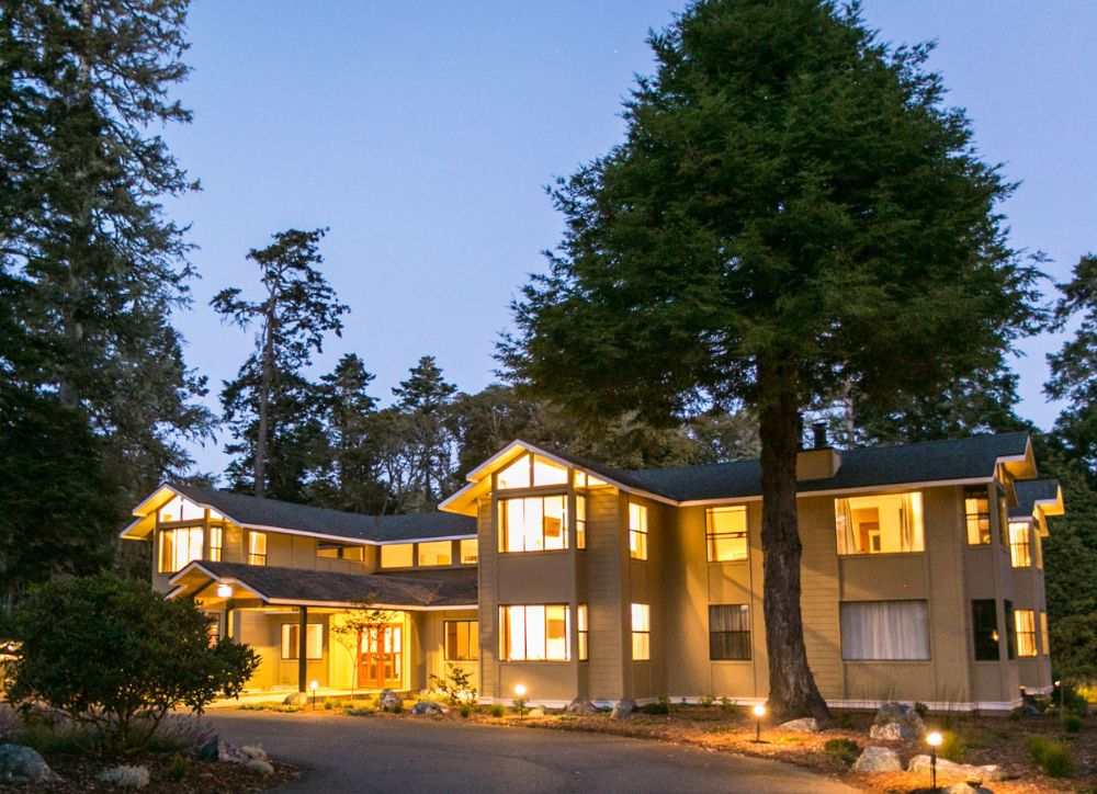 The-Lodge-Building Lodge Exterior at Dusk