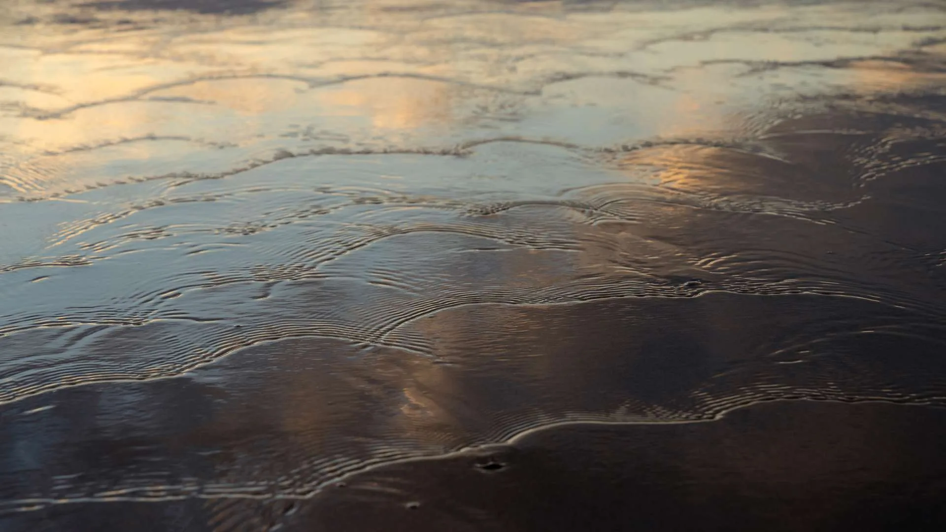 Close up of water on the Pacific Coast